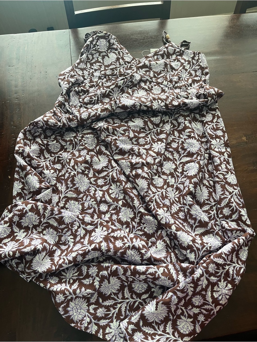 Old Navy Brown Maxi Dress with White Floral Print